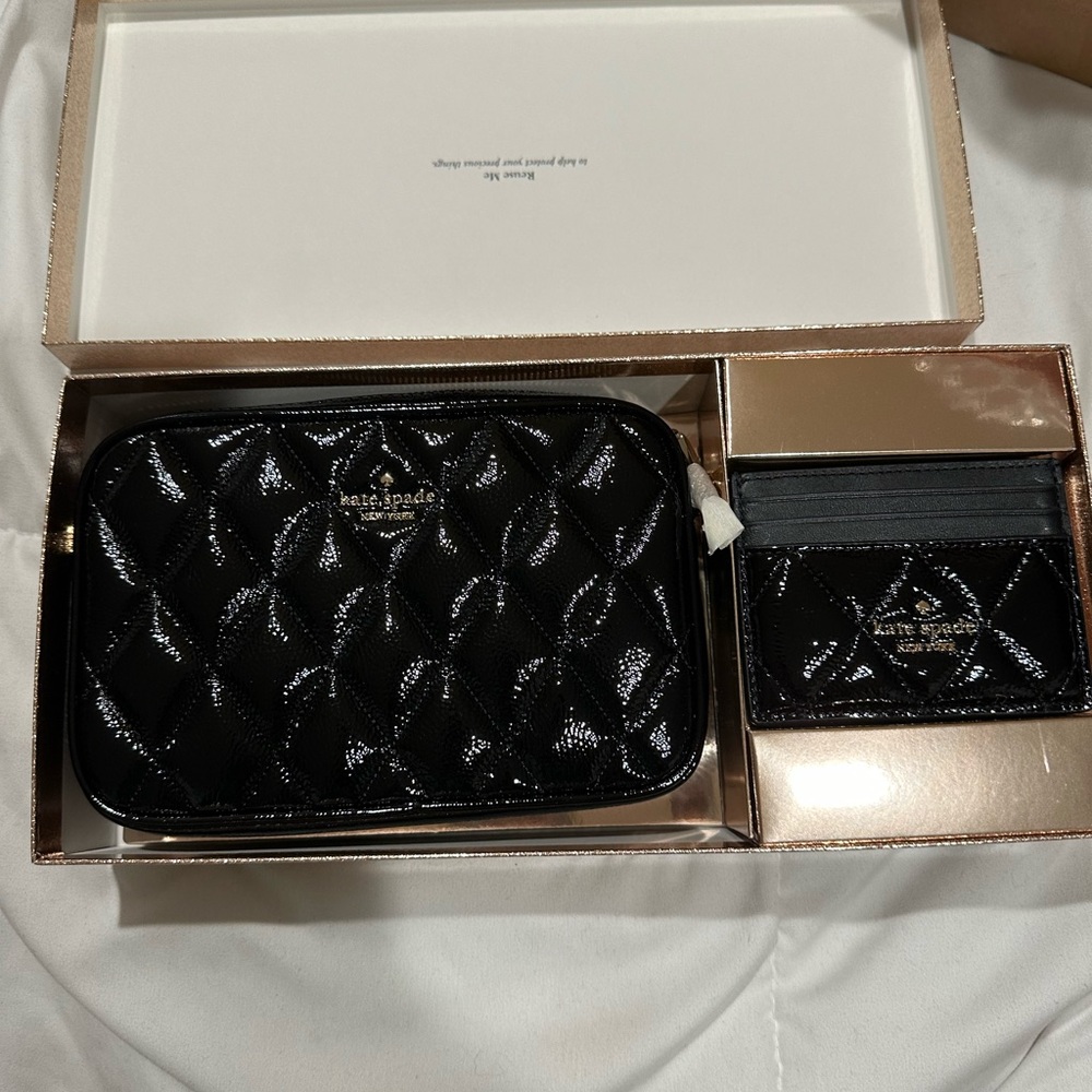 Glimmer Quilted Patent Leather Boxed Crossbody Set